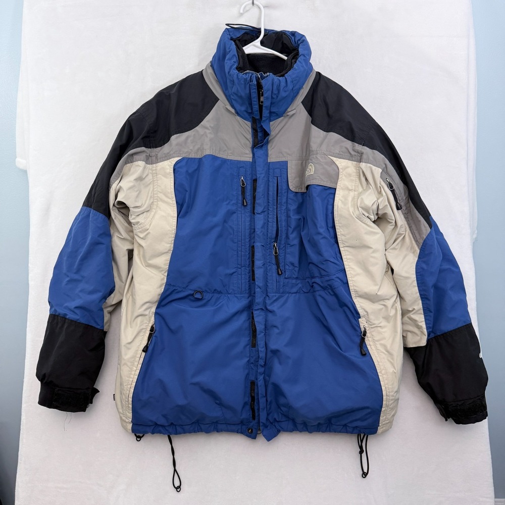 Vintage The North Face Rescue 3 In 1 Jacket Mens XL Blue Full Zip Denali Fleece